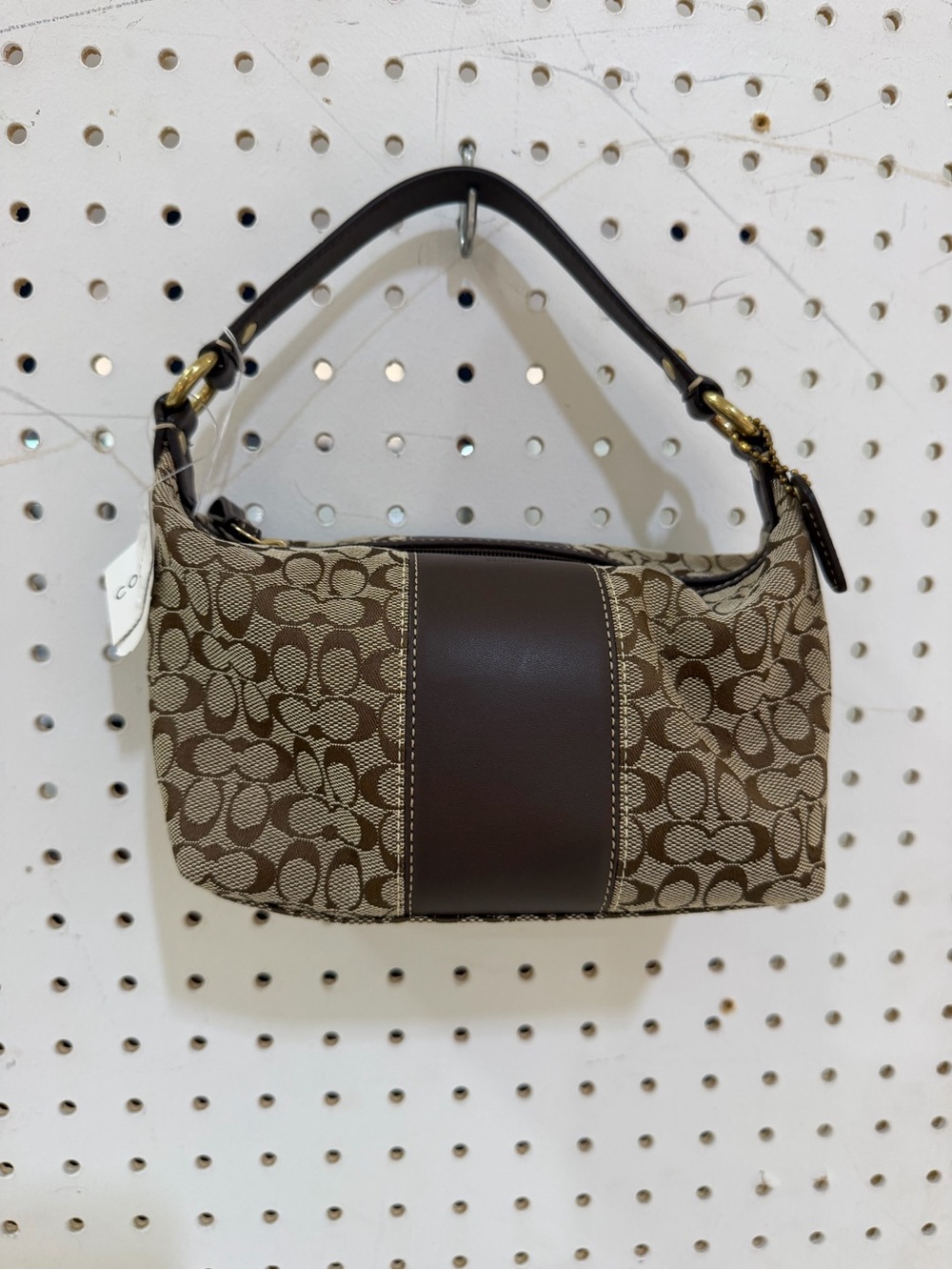 Vtg Y2K COACH Signature C Brown Mini Bag Zip Closure Baguette Canvas NWT NOS 408